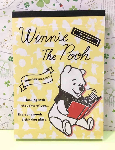 【震撼精品百貨】Winnie the Pooh 小熊維尼~便條本-讀書*51556