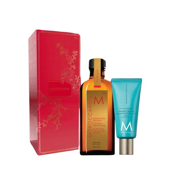 MOROCCANOIL 限定版金囍禮盒(摩洛哥優油100ml+優油經典護手霜40ml)護髮 修護【南風百貨】