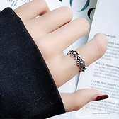 復古泰銀時尚個性設計ins戒指 開口做舊十字架戒指 韓版飾品禮物