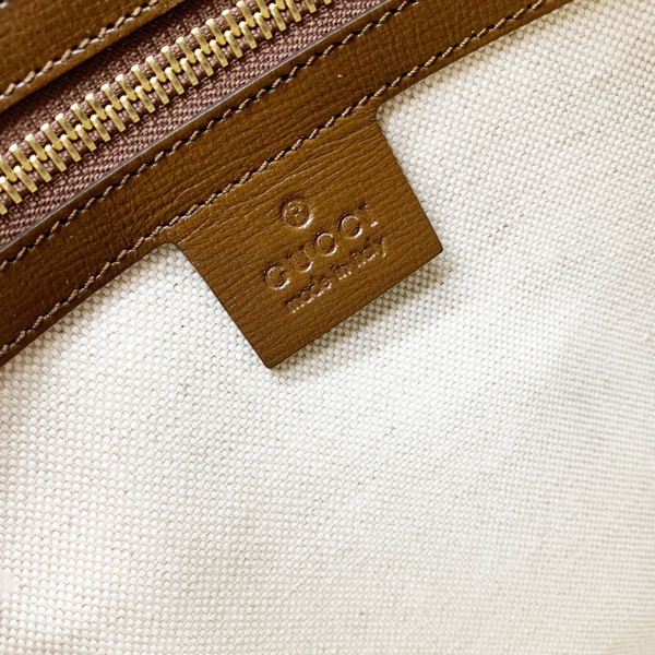 【二手名牌BRAND OFF】GUCCI 古馳 棕色 PVC塗層帆布 Horsebit 1955 Small Top 兩用包 621220 product thumbnail 6