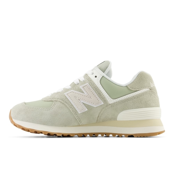 New Balance 女 574 復古 B楦 麂皮 休閒鞋 穿搭 灰綠色 WL574QD2 product thumbnail 4