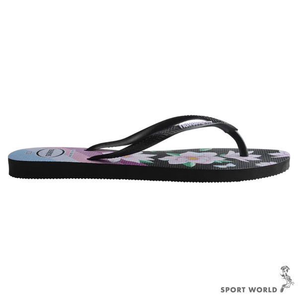 Havaianas 哈瓦仕 女鞋 拖鞋 夾腳拖 人字拖 花卉 黑粉紫【運動世界】4129848-7174W product thumbnail 4