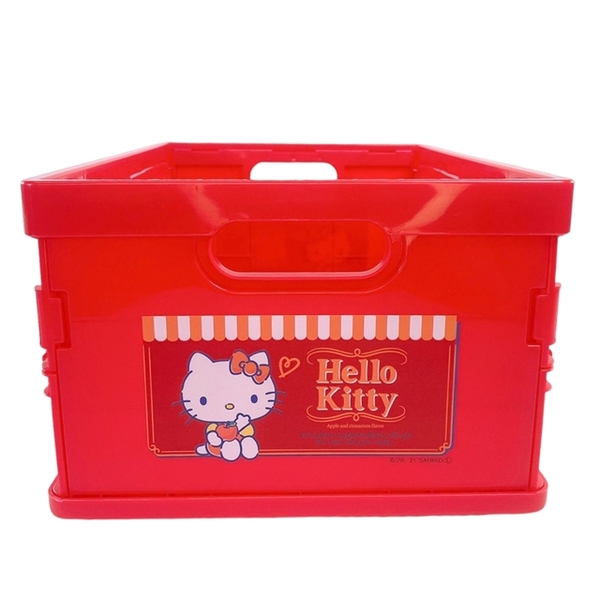 小禮堂 Hello Kitty 塑膠摺疊收納箱 25x17x35cm (紅姓名款) 4582373-212601 product thumbnail 2