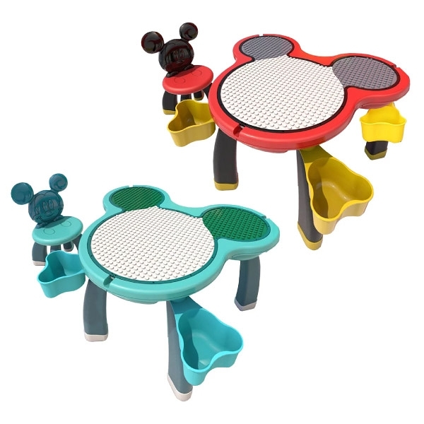 迪士尼兒童遊戲桌(一桌一椅)磁力桌面|米奇積木桌