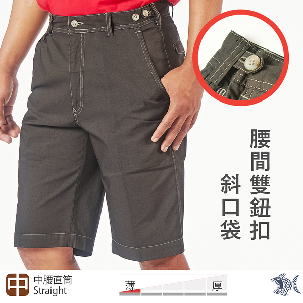 【NST Jeans】 腰間雙鈕扣 撞色縫線 男斜口袋短褲(中腰) 397(25966) 台灣製