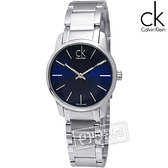 CK CITY 永恆記憶 夜光腕錶 銀色 寶藍色 30mm / K2G2314N