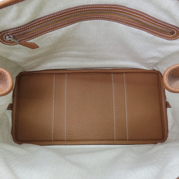 【二手名牌BRAND OFF】HERMES 愛馬仕 棕色 Negonda牛皮 Garden Party 36 托特包 銀扣 Z刻 product thumbnail 5