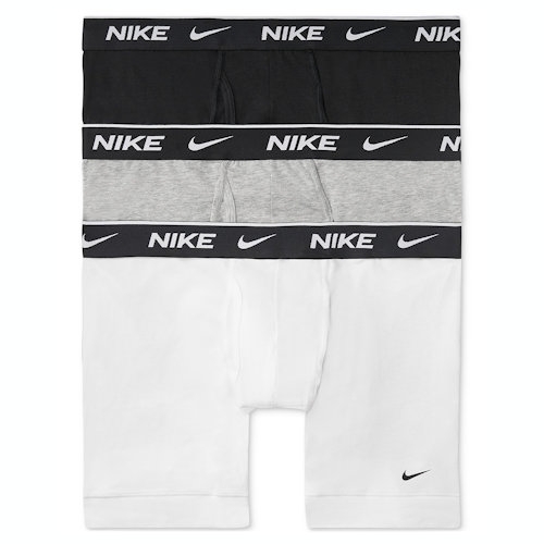 Nike 全棉彈力合身四角3件組(黑色/灰色/白色)