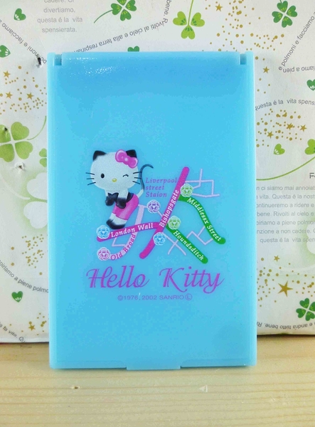 【震撼精品百貨】Hello Kitty 凱蒂貓-摺疊鏡-藍貓咪