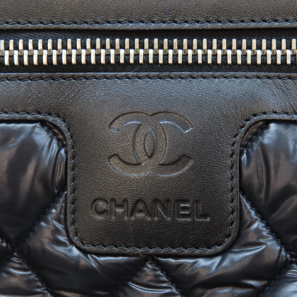 【二手名牌BRAND OFF】CHANEL 香奈兒 黑色 尼龍 斜肩包 銀扣 (無卡) product thumbnail 6