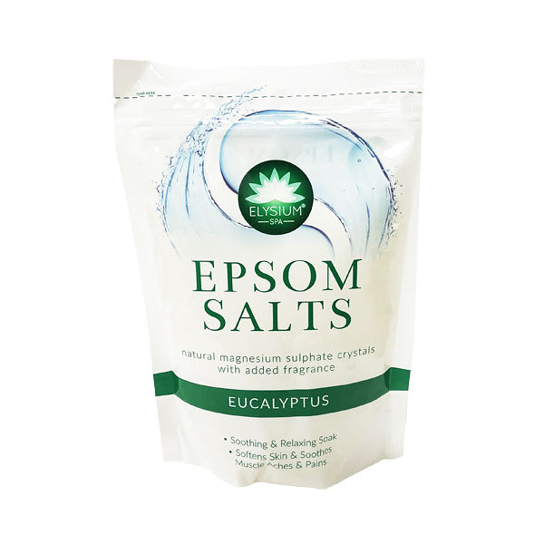 英國進口 Elysium Epsom Salt 泡澡(泡腳)專用 舒緩浴鹽 Eucalyptus 尤加利款 500g (沐浴鎂鹽)