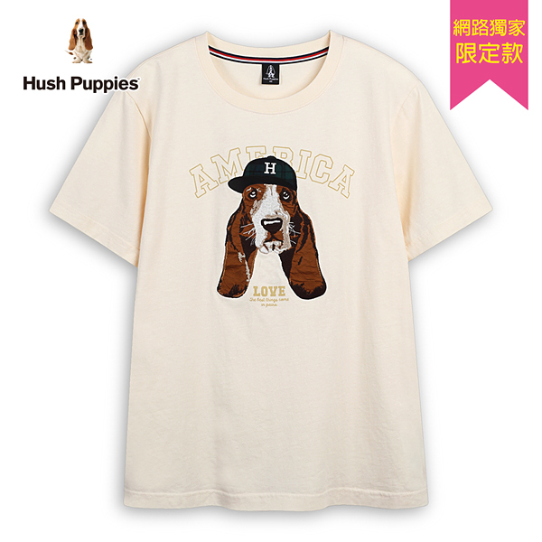 Hush Puppies T恤 男裝英文字印花貼布刺繡棒球帽狗T恤