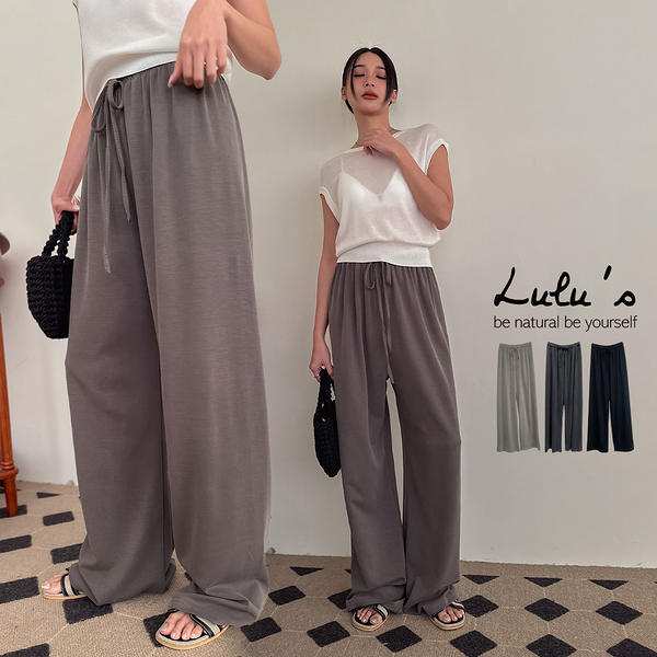 LULUS/垂墜感舒適休閒長褲M-L３色【A04240058】