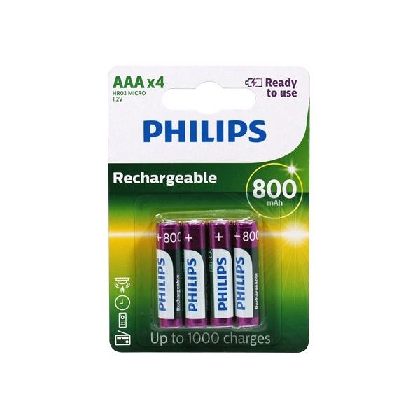 PHILIPS 飛利浦 低自放電4號鎳氫充電電池(4入)【小三美日】※禁空運