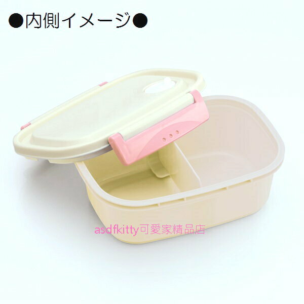 asdfkitty*KITTY粉紅色愛化妝輕量雙扣便當盒/保鮮盒-550ML-可微波-日本製 product thumbnail 3