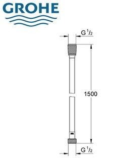 【麗室衛浴】德國GROHE 型號28364 防打結多層銀管蓮蓬頭蛇管 銀色軟管 飯店營業專用 product thumbnail 3