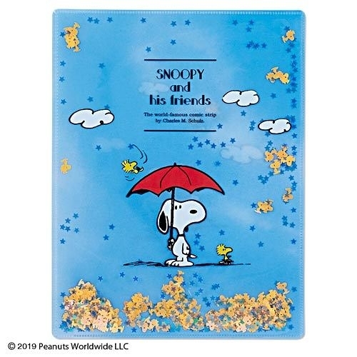 【震撼精品百貨】史奴比Peanuts Snoopy ~SNOOPY 雙開文件夾-藍拿傘#36928