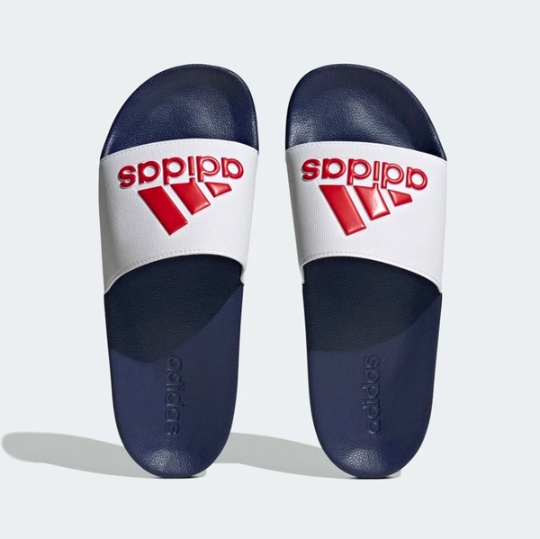 ADIDAS Adilette Shower Slides 男款 白紅藍 拖鞋 HQ6885【KAORACER】