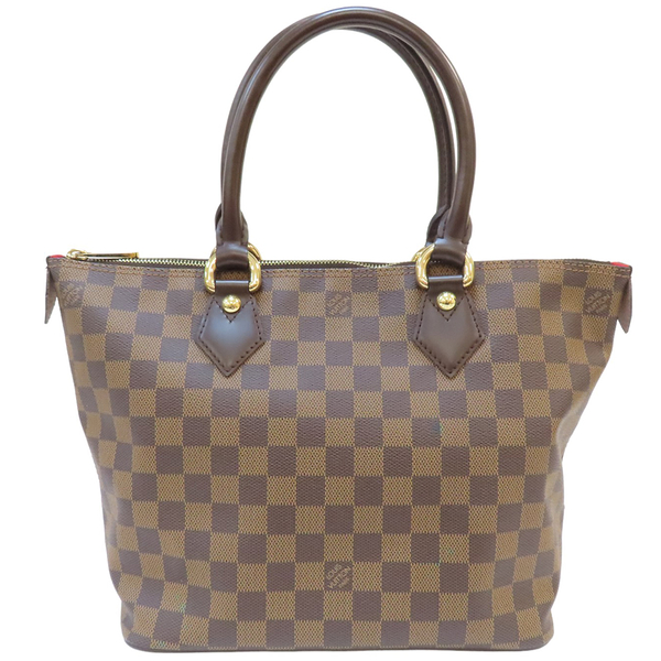 【二手名牌BRAND OFF】LOUIS VUITTON 路易威登 棕色 PVC塗層帆布 棋盤格 Saleya PM 手提包 N51183