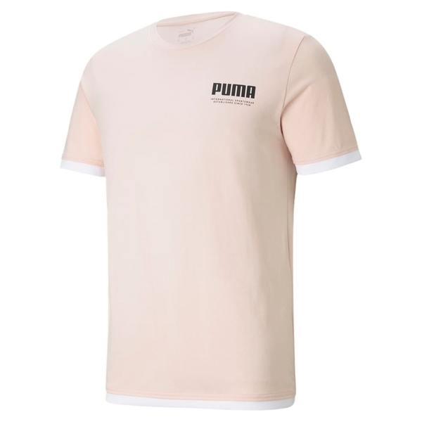 【現貨】PUMA SUMMER COURT 男裝 短袖 休閒 短T 純棉 網布拼接 歐規 粉【運動世界】84581327