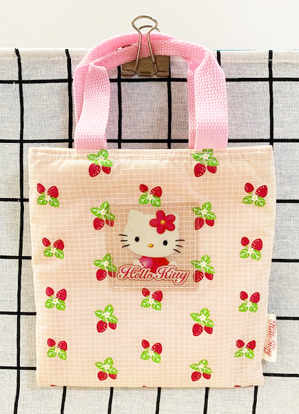 【震撼精品百貨】凱蒂貓_Hello Kitty~日本SANRIO三麗鷗 KITTY 手提收納袋-粉草莓(S)#39081