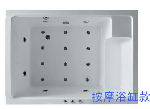 【麗室衛浴】 BATHTUB WORLD 崁入式壓克力造型空缸 YG358 1800*1280*600mm product thumbnail 3