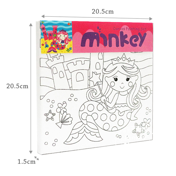 Minkey 兒童美勞畫畫 DIY木框水彩帆布畫-美人魚 product thumbnail 7