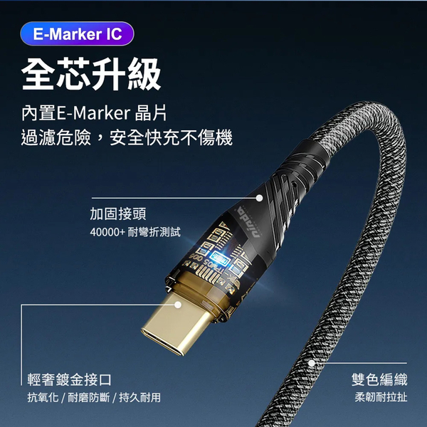 NISDA 騎士快充系列 編織發光線 USB A- to Type-C-100cm product thumbnail 4