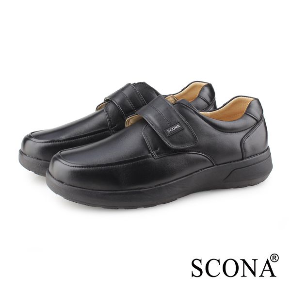 SCONA 蘇格南 全真皮 都會時尚側帶商務鞋 黑色 0879-1