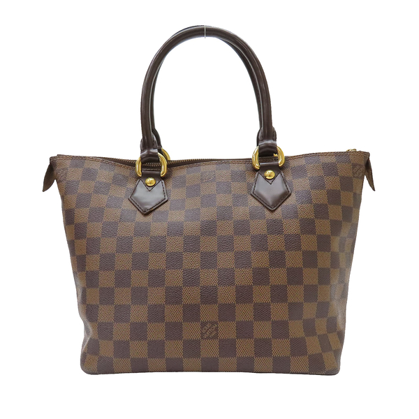 【二手名牌BRAND OFF】LOUIS VUITTON LV 路易威登 棕色 棋盤格帆布 Saleya PM 手提包 金扣 N51183