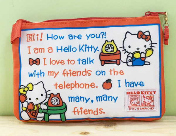 【震撼精品百貨】Hello Kitty 凱蒂貓~Hello Kitty日本SANRIO三麗鷗KITTY化妝包/筆袋-懷舊*85604 product thumbnail 4