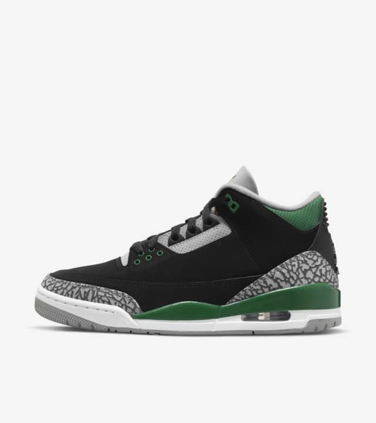 Nike 休閒鞋Air Jordan 3代Retro 男鞋Pine Green 爆裂紋AJ3 喬丹黑綠 CT8532030 【KAORACER】