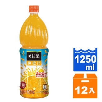 美粒果 柳橙果汁飲料 1250ml (12入)/箱【康鄰超市】