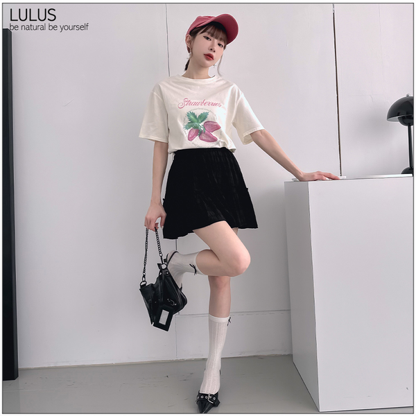 LULUS/手繪草莓寬鬆T恤２色【A01240269】 product thumbnail 3