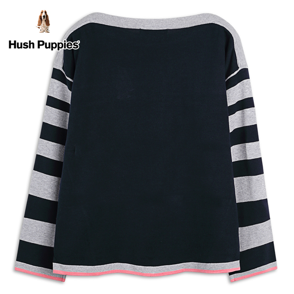 Hush Puppies 線衫 女裝配色條紋刺繡狗船型領線衫 product thumbnail 4