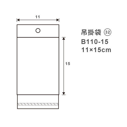Herwood 鶴屋牌 吊式OPP自黏袋 (32) 11x15cm 100入