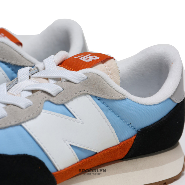 NEW BALANCE 童鞋 NB 237 水藍 黑橘 麂皮 鬆緊帶 (親子款) 運動鞋 中童 (布魯克林) PH237EF product thumbnail 2