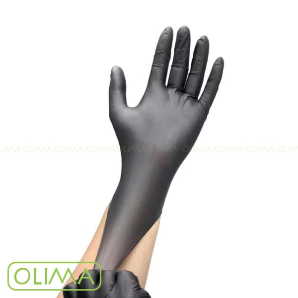 【OLIMA】無粉黑色橡膠手套 M號 50雙/盒 product thumbnail 3