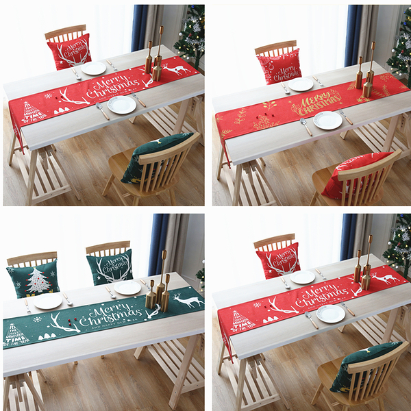 熱賣預購－聖誕節日防水防油桌布 聖誕裝飾 北歐茶几蓋布 聖誕布置 (30*200cm)