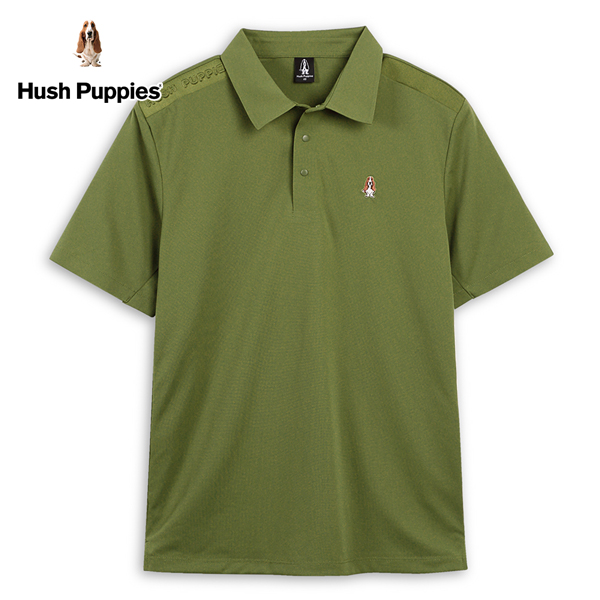 Hush Puppies POLO衫 男裝品牌英文立體鋼模素色機能POLO衫 product thumbnail 3