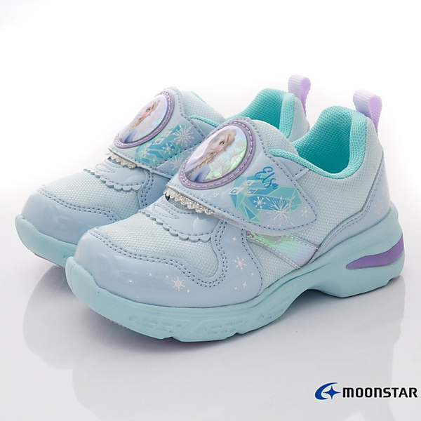 過年特賣-日本Moonstar機能童鞋 2E冰雪奇緣運動鞋C13039藍(中小童)