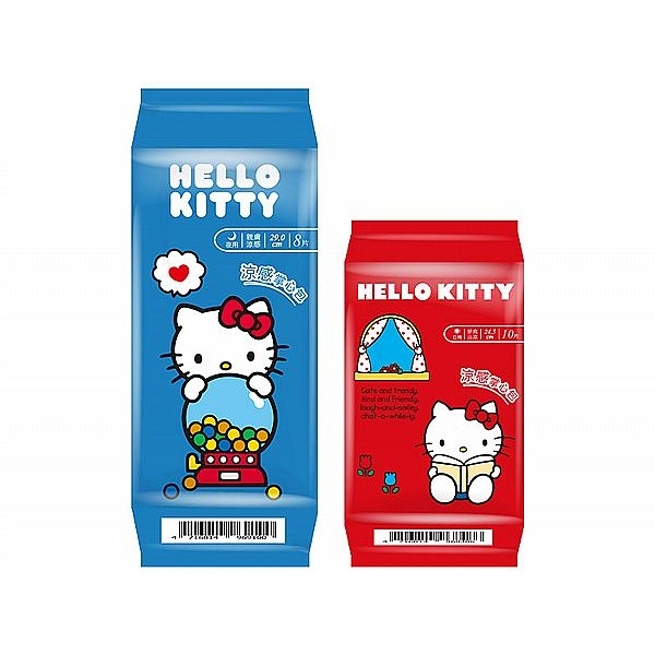 御衣坊Hello Kitty 舒爽沁涼(日用) 親膚涼感(夜用) 1包入 款式可選 圖案隨機出貨 衛生棉【小三美日】