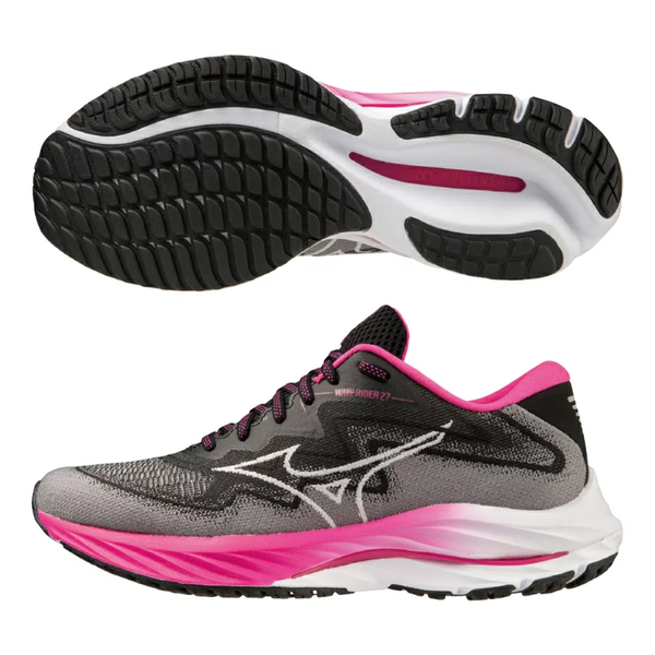 Mizuno 女鞋 慢跑鞋 WAVE RIDER 27 SSW 乳癌防治協會紀念款 黑粉【運動世界】J1GD235421 product thumbnail 2