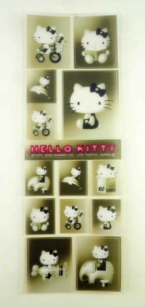 【震撼精品百貨】Hello Kitty 凱蒂貓~KITTY貼紙-透明黑-側坐(看書方型)