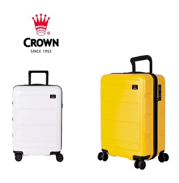 CROWN 熱賣款 21吋可登機 防盜拉鍊 輕量PC箱 登機箱/行李箱-2色 CF1783