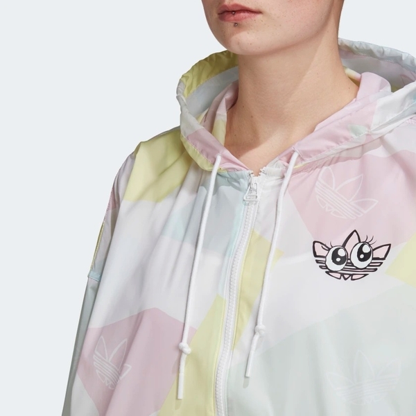 ADIDAS GRAPHIC WINDBREAKER 女裝 外套 連帽 慢跑 休閒 防風 三葉草 眼睛 彩色【運動世界】GK3680 product thumbnail 7