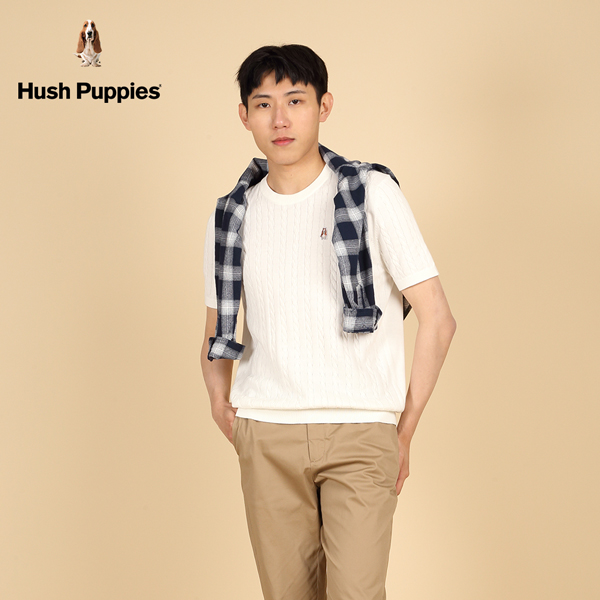 Hush Puppies 線衫 男裝麻花編織螺紋針織短袖線衫 product thumbnail 4