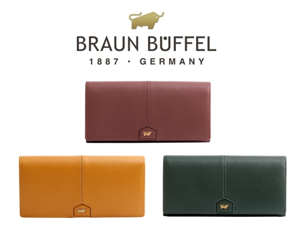 【全新品公司貨】BRAUN BUFFEL 德國小金牛 真皮附拉鍊長夾【寧寧小舖/台中30年老店】BF608-200-1