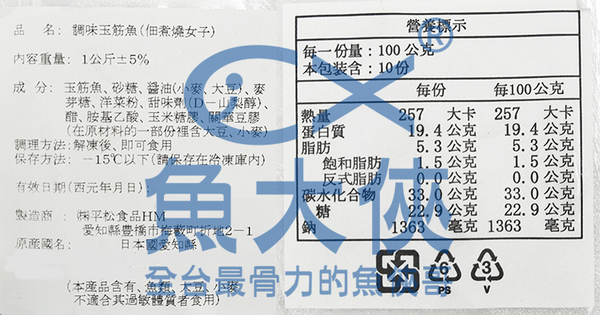 1h4b 魚大俠 Ff442日本平松 佃煮燒女子 1kg 5 盒 玉筋魚 只有魚