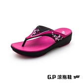 【南紡購物中心】G.P (女)高臺優雅女夾腳拖 女鞋-桃紅(另有紫、咖啡)